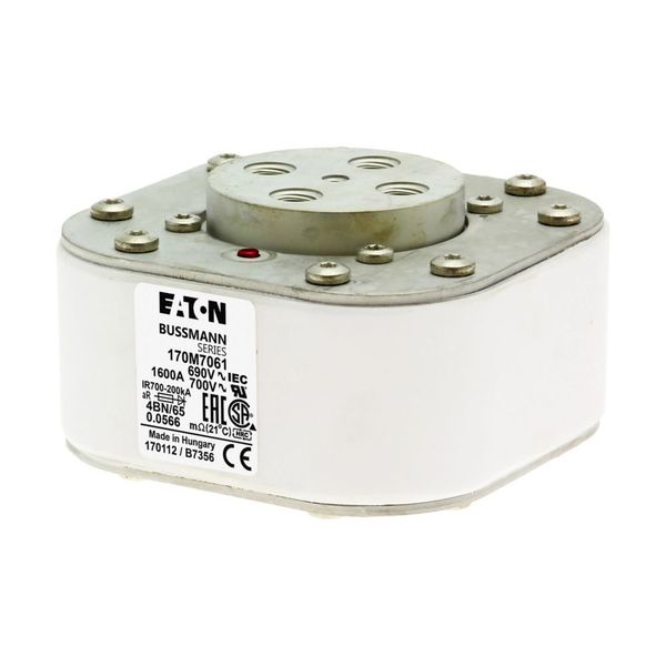 Fuse-link, high speed, 1600 A, AC 690 V, size 4, 67 x 105 x 105 mm, aR, IEC, single indicator image 14