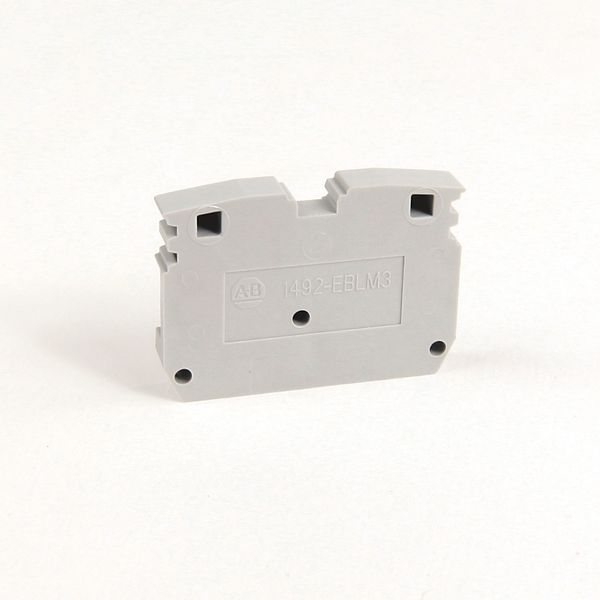 Allen-Bradley 1492-EBLM3 End Barrier, For Spring Clamp Type TB, 5.1 x 23.8 x 33.3mm (0.20 x 0.94 x 1.31 in), Gray, for Use With 1492-LM3, LM3Q, LMG3, LMP3E, LMP3QE image 1