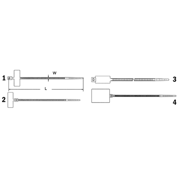 Cable tie with label 110x2.5 mm 25x8 mm image 1