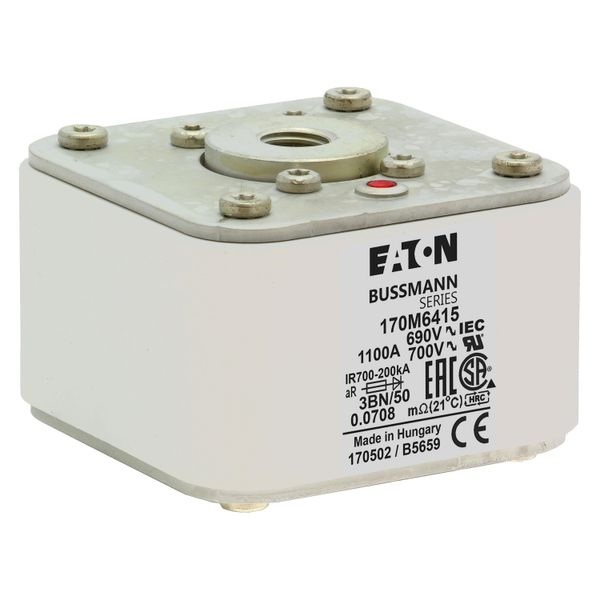 Fuse-link, high speed, 1100 A, AC 690 V, size 3, aR, IEC, UL, single indicator image 16