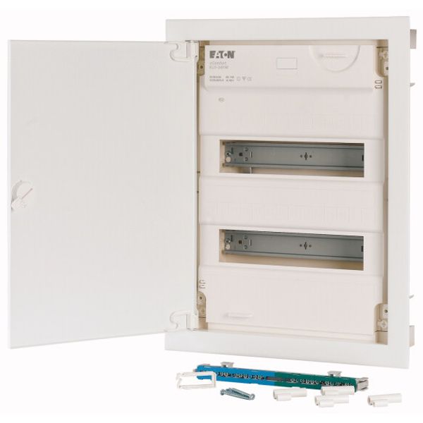 Hollow wall compact distribution board, 2-rows, super-slim sheet steel door image 3