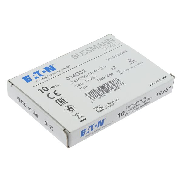 Fuse-link, LV, 32 A, AC 500 V, 14 x 51 mm, gL/gG, IEC image 14