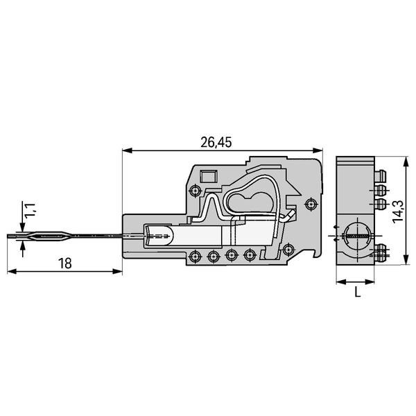 Testing plug module with contact stud Pin spacing 5 mm / 0.197 in gray image 3