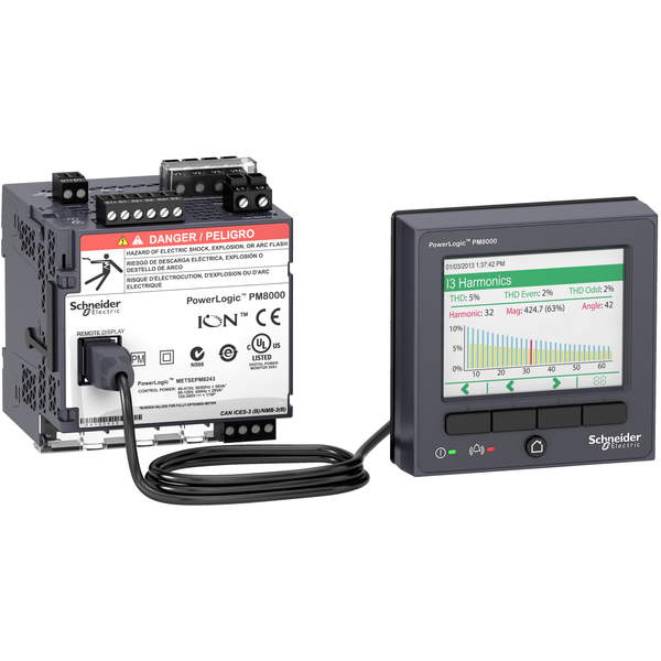 PowerLogic PM8000 - PM8214 LV DC - DIN rail mount meter + Remote display - int. image 4