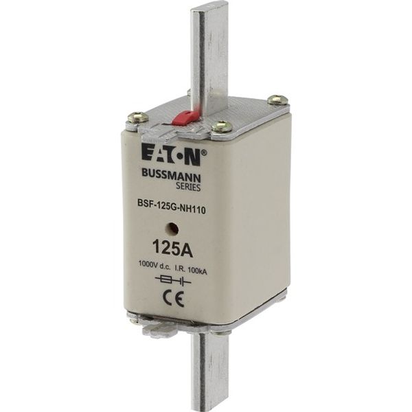 Fuse-link, high speed, 125 A, DC 1000 V, NH1, 40 x 53 x 135 mm, gBat, IEC, blade connection image 1