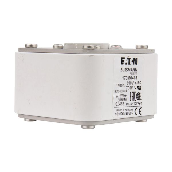 Fuse-link, high speed, 1500 A, AC 690 V, size 3, aR, IEC, UL, single indicator image 12