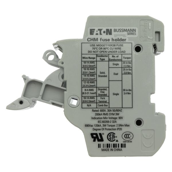 Fuse-holder, LV, 32 A, AC 690 V, 10 x 38 mm, 2P, UL, IEC, DIN rail mount image 17