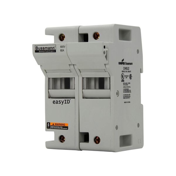 Fuse-holder, low voltage, 60 A, AC 600 V, DC 600 V, UL Class J, 80 x 83 x 125 mm, 2P, UL, CSA image 2