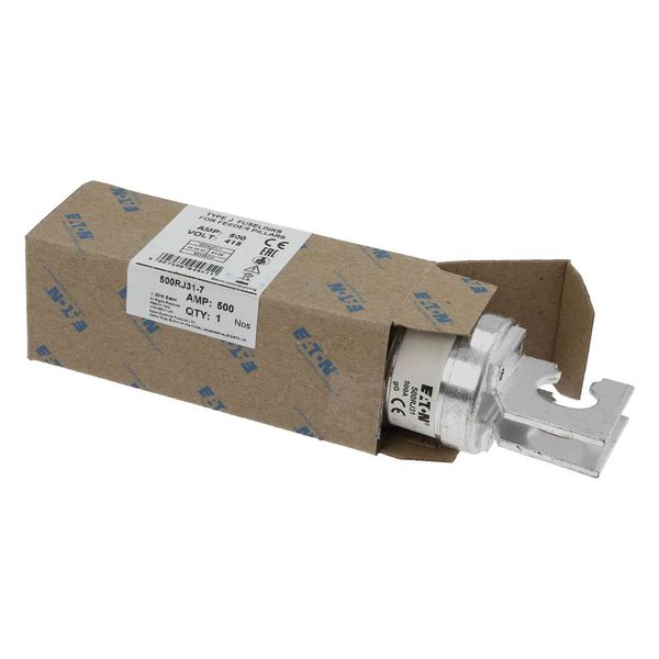 Utility fuse-link, LV, 500 A, AC 415 V, BS88/J, 49 x 131 mm, gL/gG, BS, 92mm fixing centres image 2