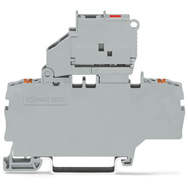 2202-1911/1000-867 2-conductor fuse terminal block; with pivoting fuse holder; with additional jumper position image 1