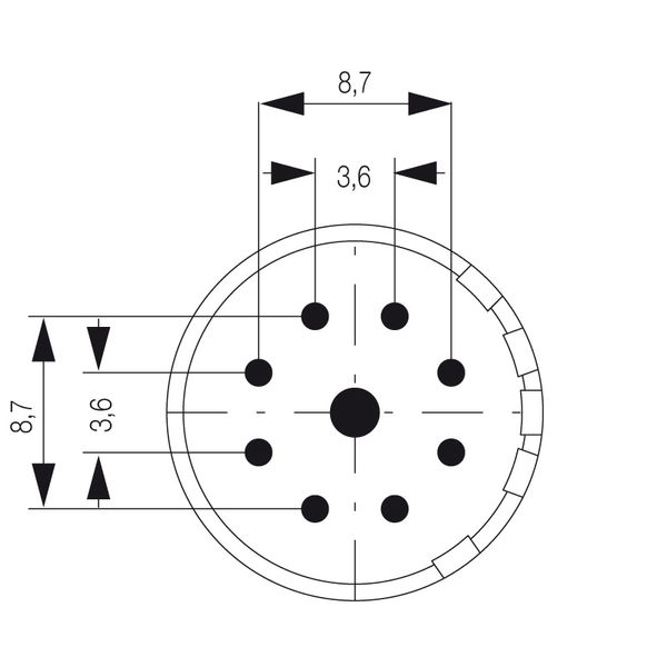 contact insert (circular connector), Solder-in pin, 10 mm, Print conta image 1