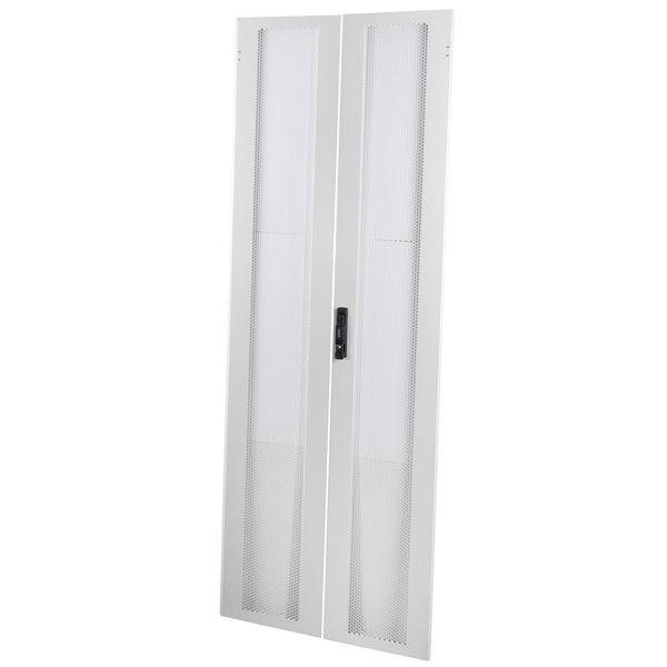 Double wing metal door perforated80% S-RACK 42U W800 RAL7035 image 1