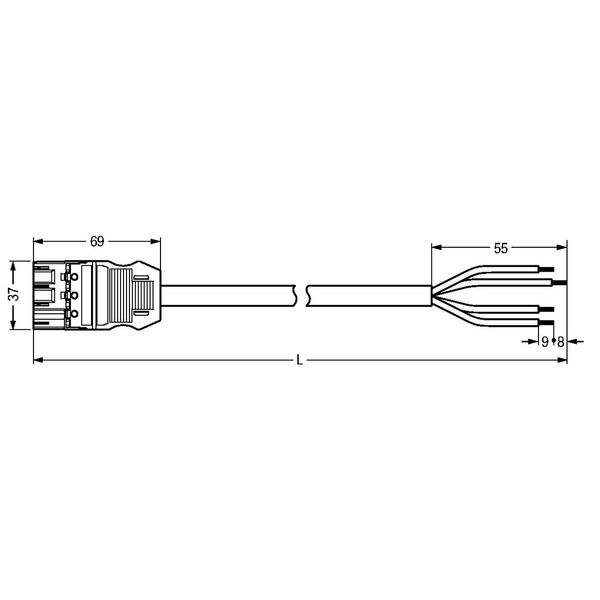 pre-assembled connecting cable Eca Plug/open-ended white image 2