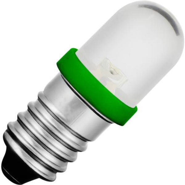 E10 Single Led T8.5x28 24V 15mA AC/DC Water Clear Green 20Khrs image 1