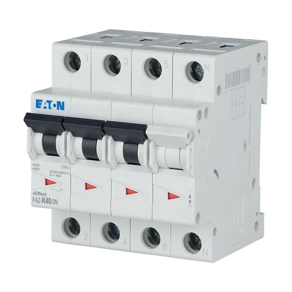 Miniature circuit breaker (MCB), 40 A, 3p+N, characteristic: K image 16