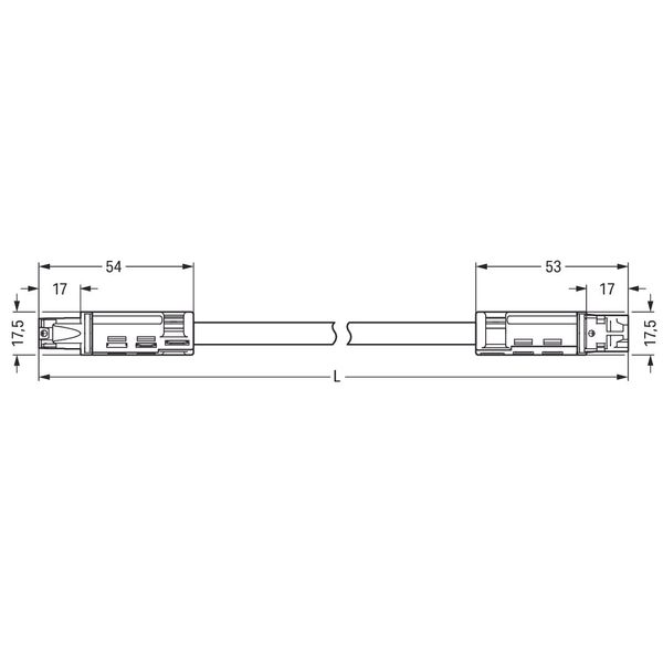 pre-assembled connecting cable;Eca;Plug/open-ended;black image 4