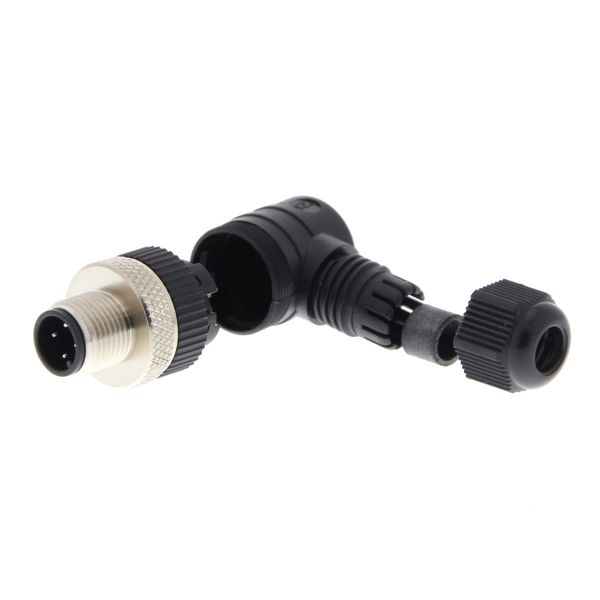 Field assembly connector, M12 right-angle plug (male), 4-poles, screw image 1