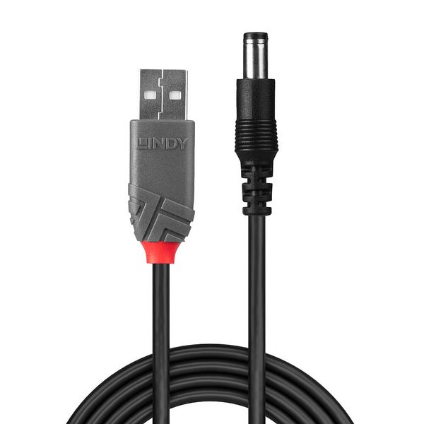 USB 2.0 Type A to 5.5mm DC Cable, 1.5m USB Type A Male to 5.5mm outer/2.1mm inner diameter DC connector image 2