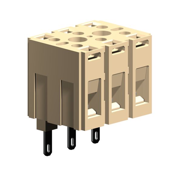 Modular screw terminal block 4mm2, 3-poles, flat-screw connection, beige color image 1