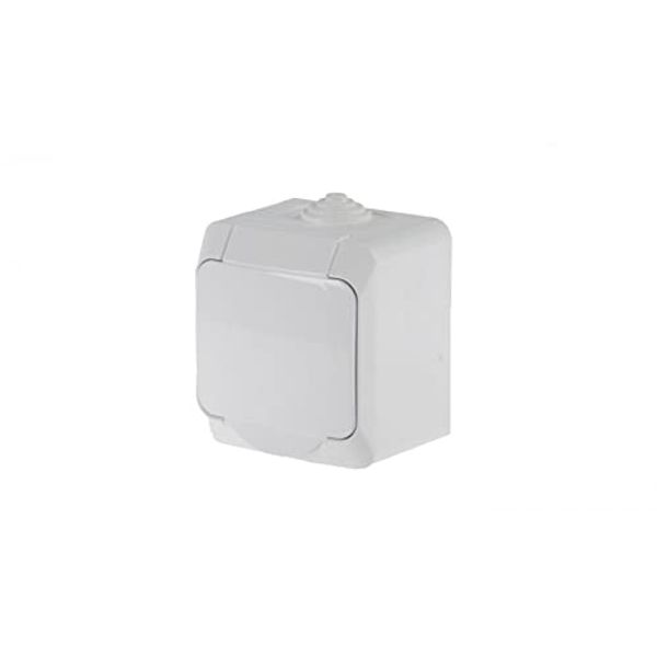 Cedar Plus - single socket outlet pinE - 16A, shutters, white image 1