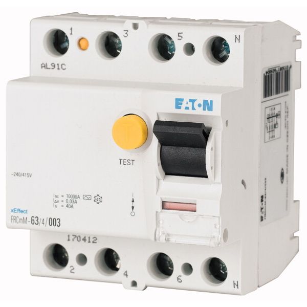 Residual current circuit breaker (RCCB), 40A, 4p, 30mA, type A, 110V image 1