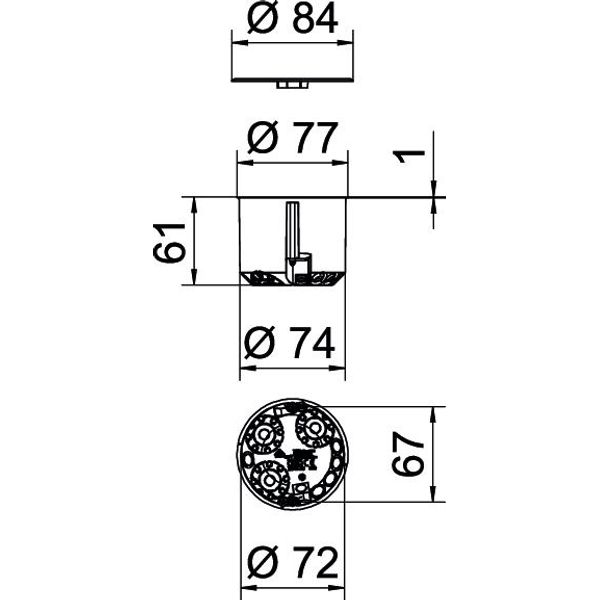 HG 61-AD-D HW Cavity wall device box with cover ¨74mm, H61mm image 2