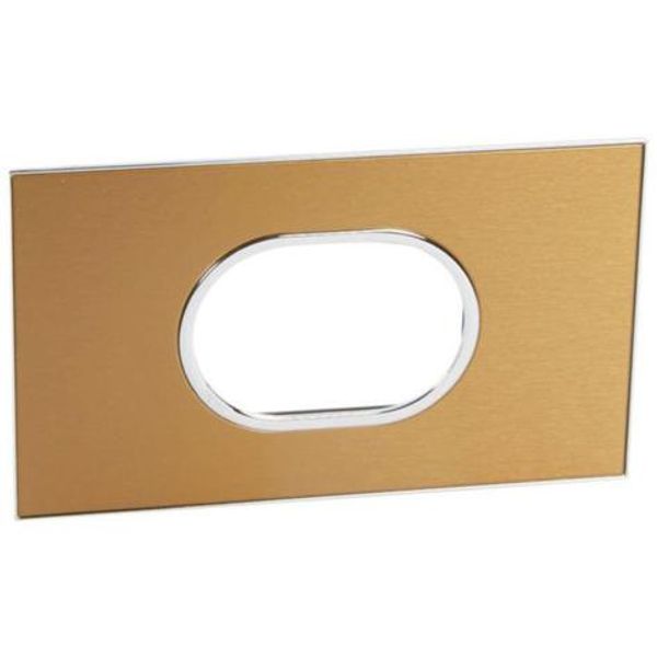 Arteor™ - Plate - British std - round - 3 modules - gold brass image 1