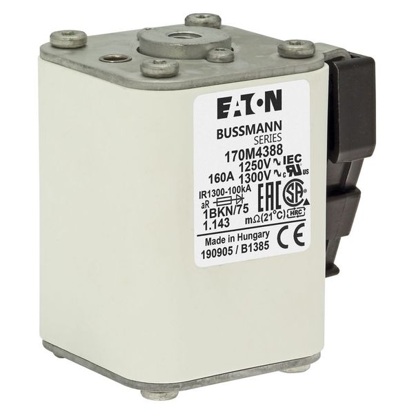 Fuse-link, high speed, 160 A, AC 1250 V, size 1, 53 x 69 x 74 mm, aR, IEC, UL, single indicator image 12