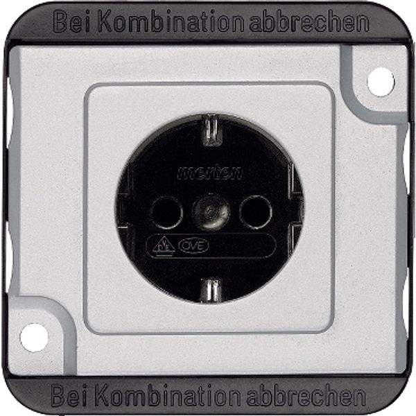 SCHUKO socket-outlet insert w. shutter, screwless term., alum., Anti-vandalism image 3