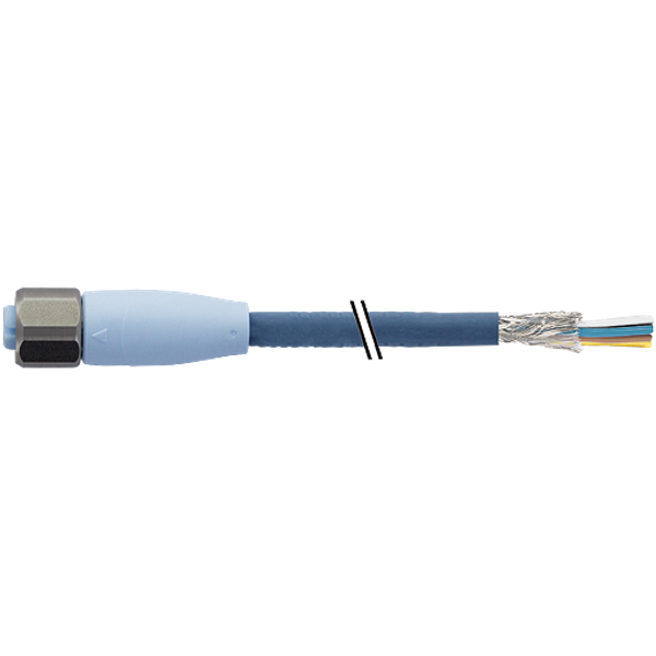 M12 fem. 0° A  cable F&B Pro TPE-S 4x0.34 sh. bu UL rob+dragch 1.5m image 1