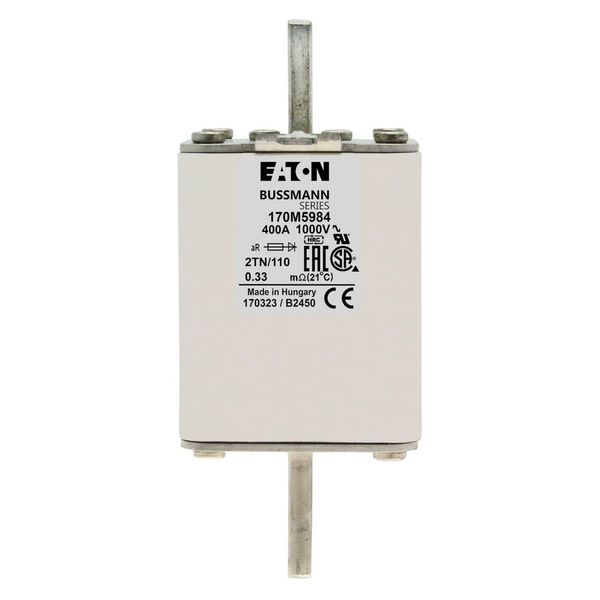 Fuse-link, high speed, 400 A, AC 1000 V, DIN 2, 59 x 75 x 138 mm, aR, DIN, IEC, single indicator image 7