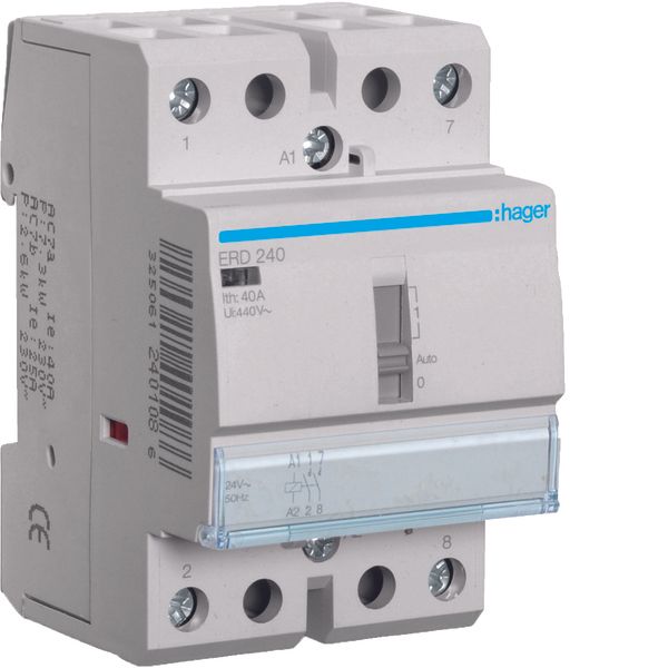 Override Contactor 40A, 2NO, 24VAC image 1