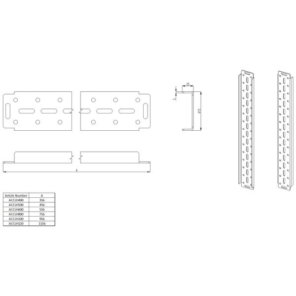 Mounting profiles for heavy load components (pair) L=1200mm image 2