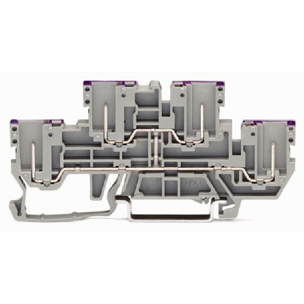 4-pin, double-deck carrier terminal block 4-pin through terminal block image 3