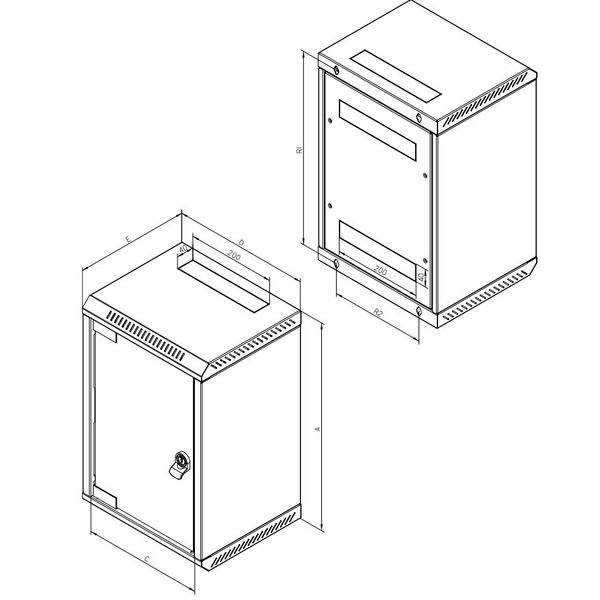 Network Enclosure Wallmount DV,W310xH337xD260,10",6U,RAL7035 image 8