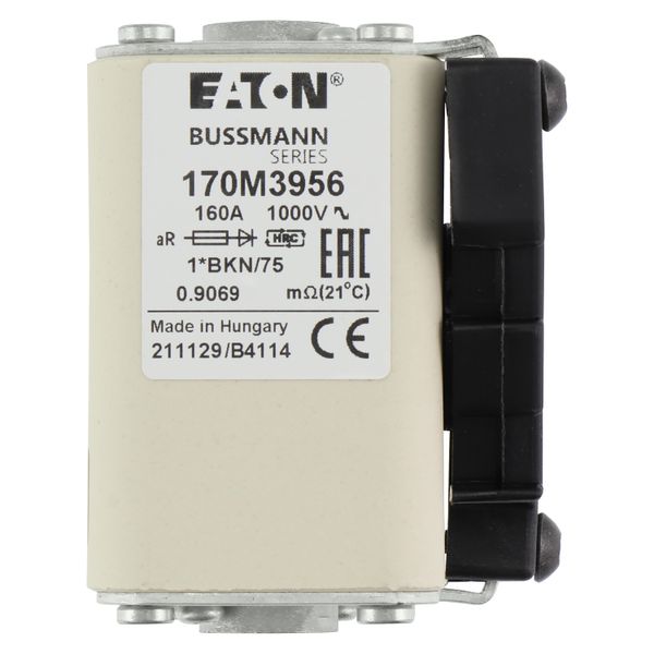 Fuse-link, high speed, 160 A, AC 1000 V, compact size 1, 43 x 61 x 74 mm, aR, IEC, UL, single indicator image 8