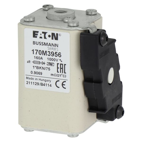 Fuse-link, high speed, 160 A, AC 1000 V, compact size 1, 43 x 61 x 74 mm, aR, IEC, UL, single indicator image 13