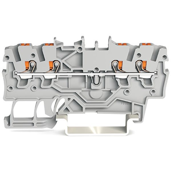 4-conductor through terminal block with push-button 1 mm² gray image 3