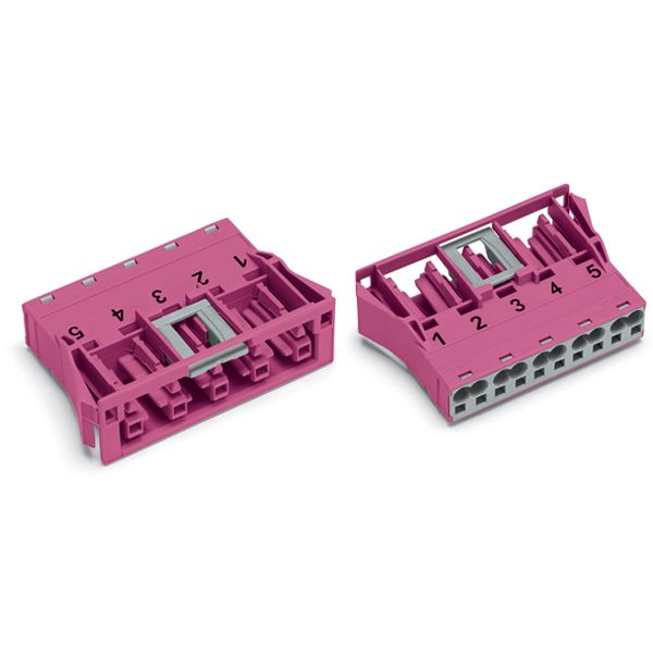 Snap-in socket 5-pole Cod. B pink image 2