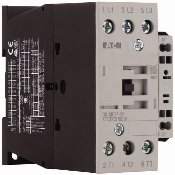 Contactor, 3 pole, 380 V 400 V 7.5 kW, 1 NC, 110 V 50 Hz, 120 V 60 Hz, AC operation, Spring-loaded terminals image 4