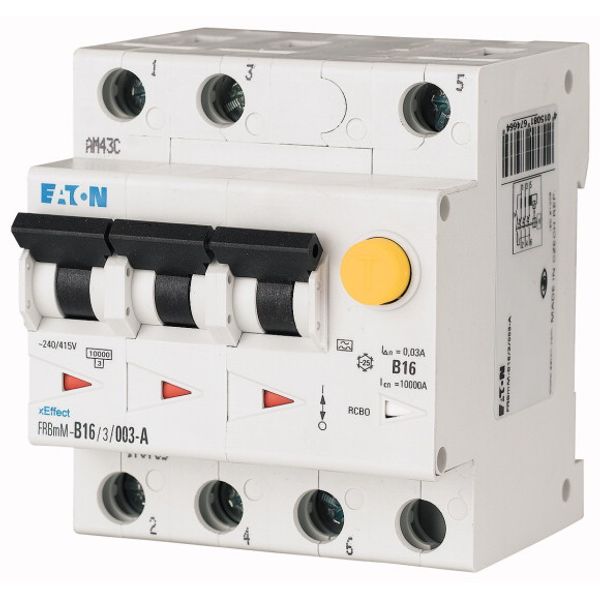 RCD/MCB combination, 20 A, 30 mA, MCB trip characteristic: D, 3p, RCD trip characteristic: A image 1