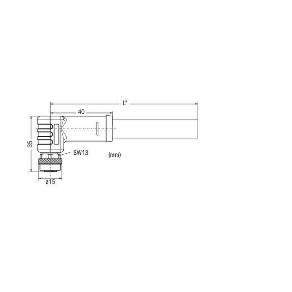 Power cable M12L socket angled 5-pole image 3