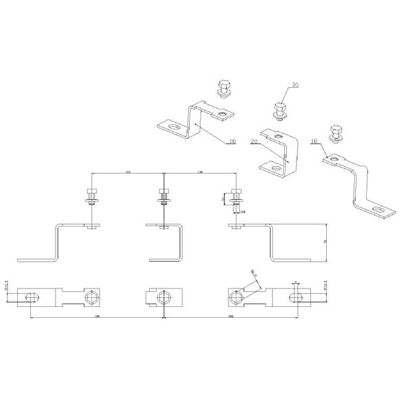 Single adapter f/busbar 185mm image 1