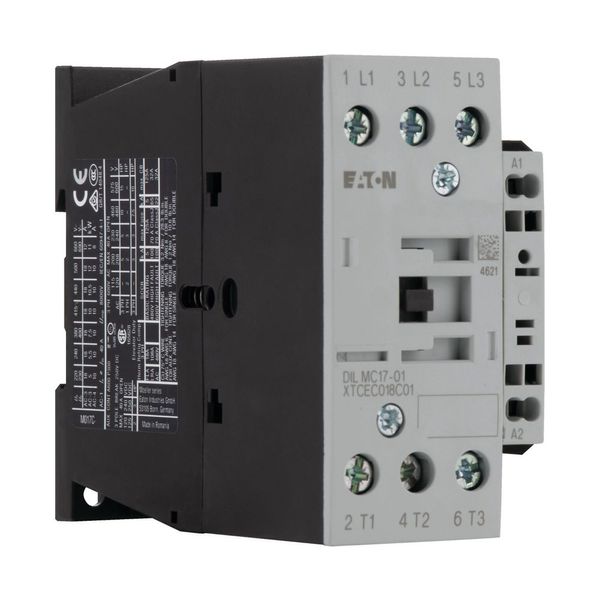 Contactor, 3 pole, 380 V 400 V 7.5 kW, 1 NC, 230 V 50/60 Hz, AC operation, Spring-loaded terminals image 10