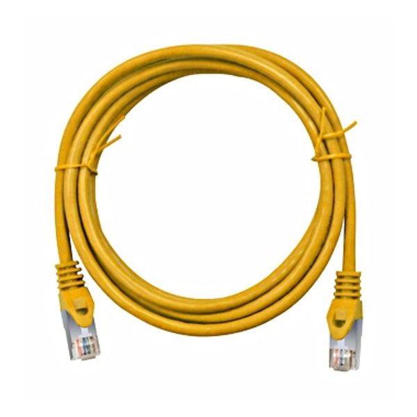 Patchcord RJ45 shielded Cat.6a 10GB, LS0H, yellow,  0.5m image 1