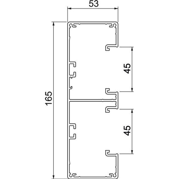 GA-53165RW Device installation trunking Rapid 45-2, 2-compartment,alum 53x165x2000 image 2