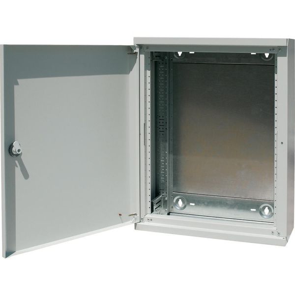 Surface-mount service distribution board with three-point turn-lock, mounting side panel, W = 400 mm, H = 760 mm image 3