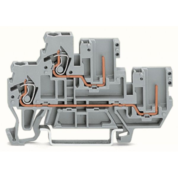 1-conductor/1-pin double deck receptacle terminal block Through/throug image 2