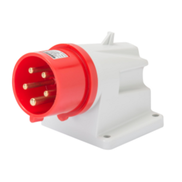 90° ANGLED SURFACE MOUNTING INLET - IP44 - 3P+N+E 16A 380-415V 50/60HZ - RED - 6H - SCREW WIRING image 1