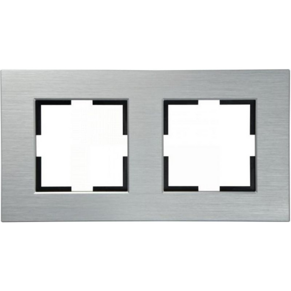 Novella Accessory Aluminium - Silver Two Gang Frame image 1